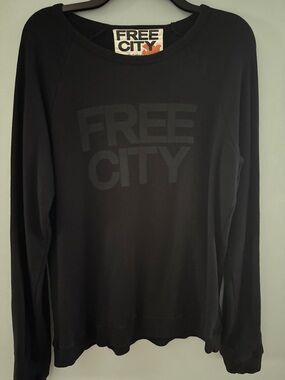 freecity Black Sweatshirt with Logo Patch